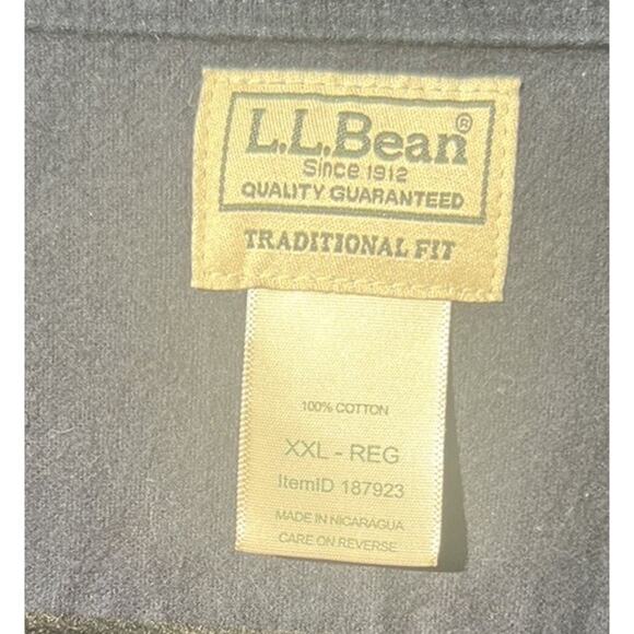 LL Bean Chamois Heavy Weight Flannel Shirt Trad Fit Button Navy Blue Men's XXL - Picture 8 of 8